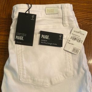 Paige Amber Straight ankle crisp white jeans size 29